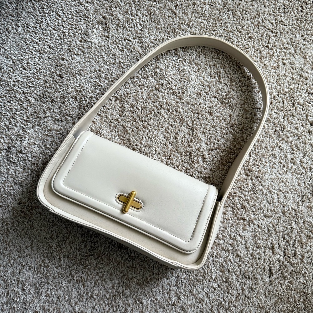 Bone/Cream Colored Shoulder Bag